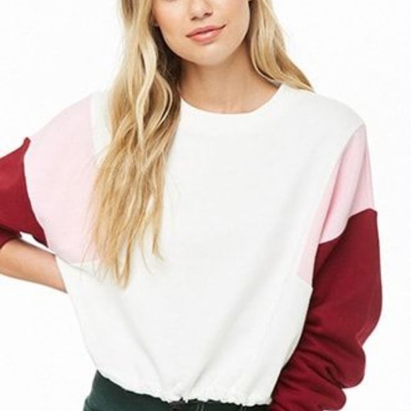 Colorblock Drawstring Pullover Sweatshirt - Picture 1 of 3